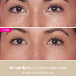 freezeframe BB BLUR before and after results showing instant blurring of imperfections and even skin tone