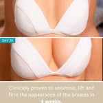 freezeframe BREAST ENHANCER before and after results showing visible volume, lift and firmness in the appearance of the breasts