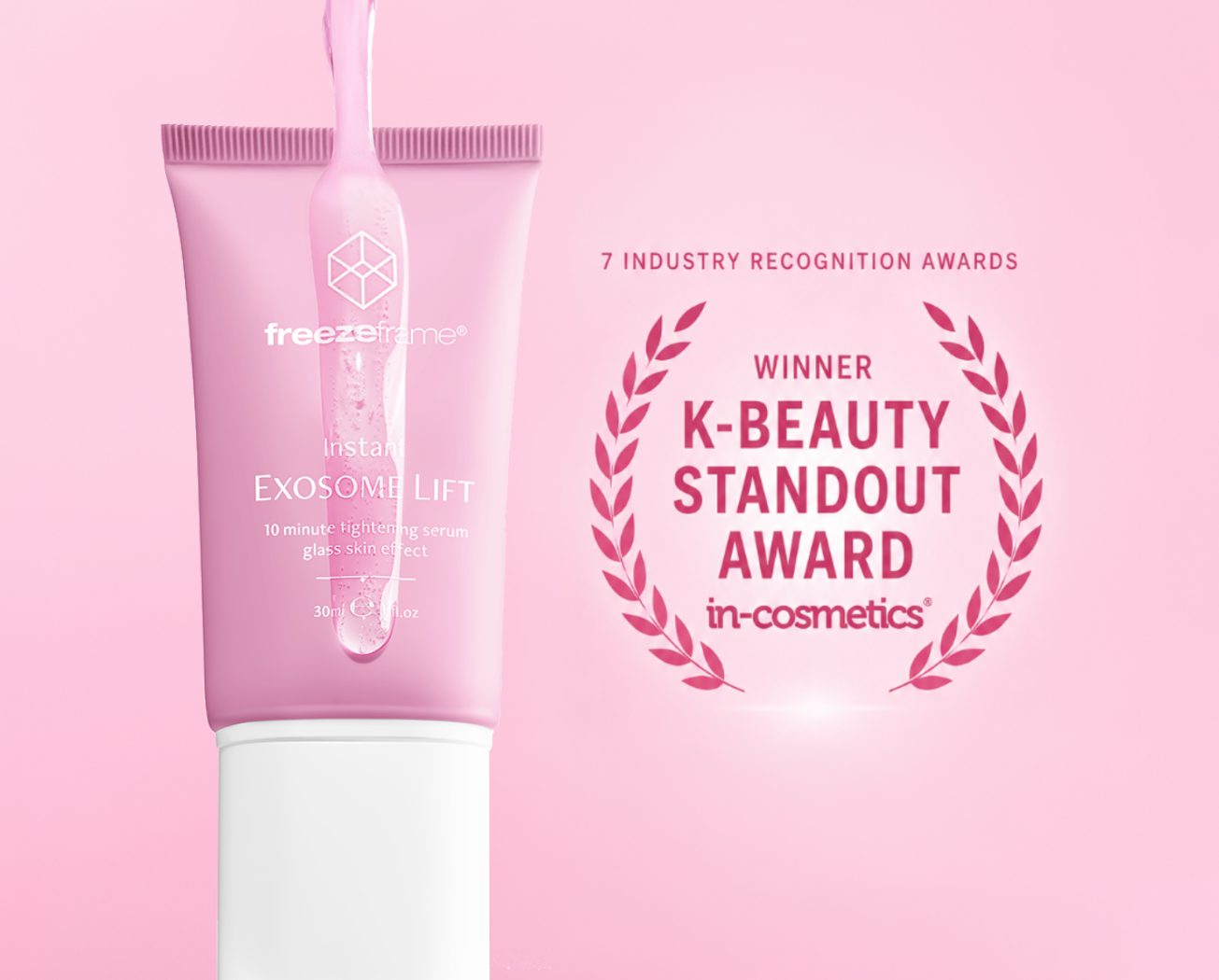 freezeframe Instant Exosome Lift — winner, K-Beauty Standout Award, in-cosmetics.