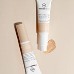 freezeframe PRO-COLLAGEN SUNCEUTICAL product tube and swatch showing colour-correcting cream texture 