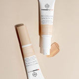 freezeframe PRO-COLLAGEN SUNCEUTICAL product tube and swatch showing colour-correcting cream texture 