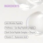 freezeframe REVITALEYES active ingredients including peptides, Vitamin C, Hyaluronic Acid and Chrysin