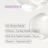 freezeframe REVITALEYES active ingredients including peptides, Vitamin C, Hyaluronic Acid and Chrysin