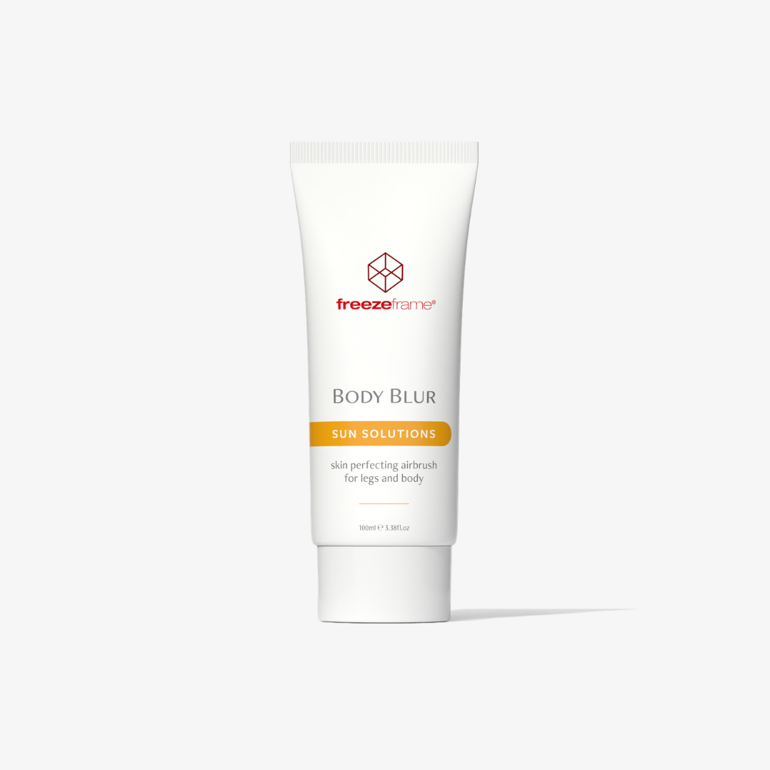 BODY BLUR WINTER WHITE tube - a skin perfecting airbrush for legs and body from freezeframe Australia