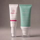 freezeframe FACE AND NECK SET featuring FACE TIGHT 30ml firming anti-wrinkle face cream and NECK LIFT 50ml neck and décolletage contour cream with peptides and collagen fragments.