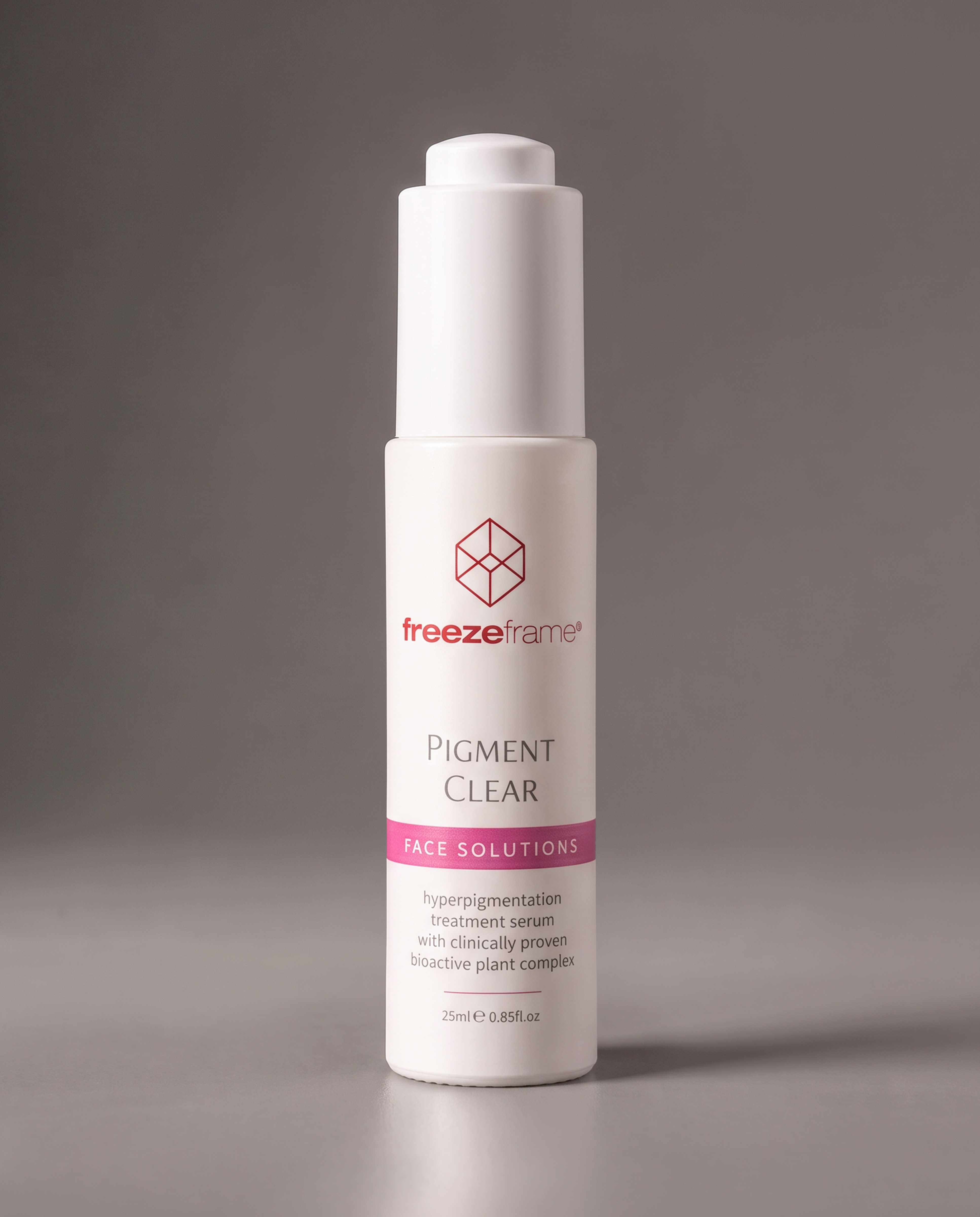 freezeframe PIGMENT CLEAR hyperpigmentation treatment serum with clinically proven bioactive plant complex 25ml