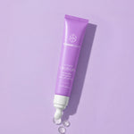 freezeframe non-surgical EYELID LIFT tube with ceramic dropper nozzle releasing clear serum gel droplets 