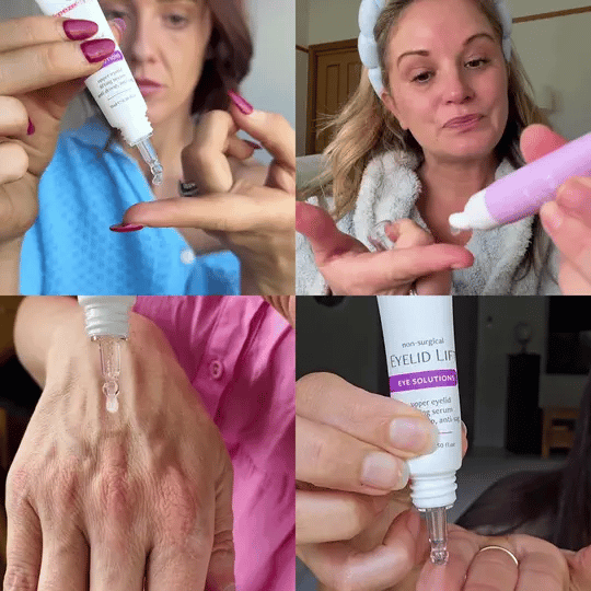 freezeframe non-surgical EYELID LIFT UGC compilation video: women applying the non-surgical eyelid lift showing clear gel texture 